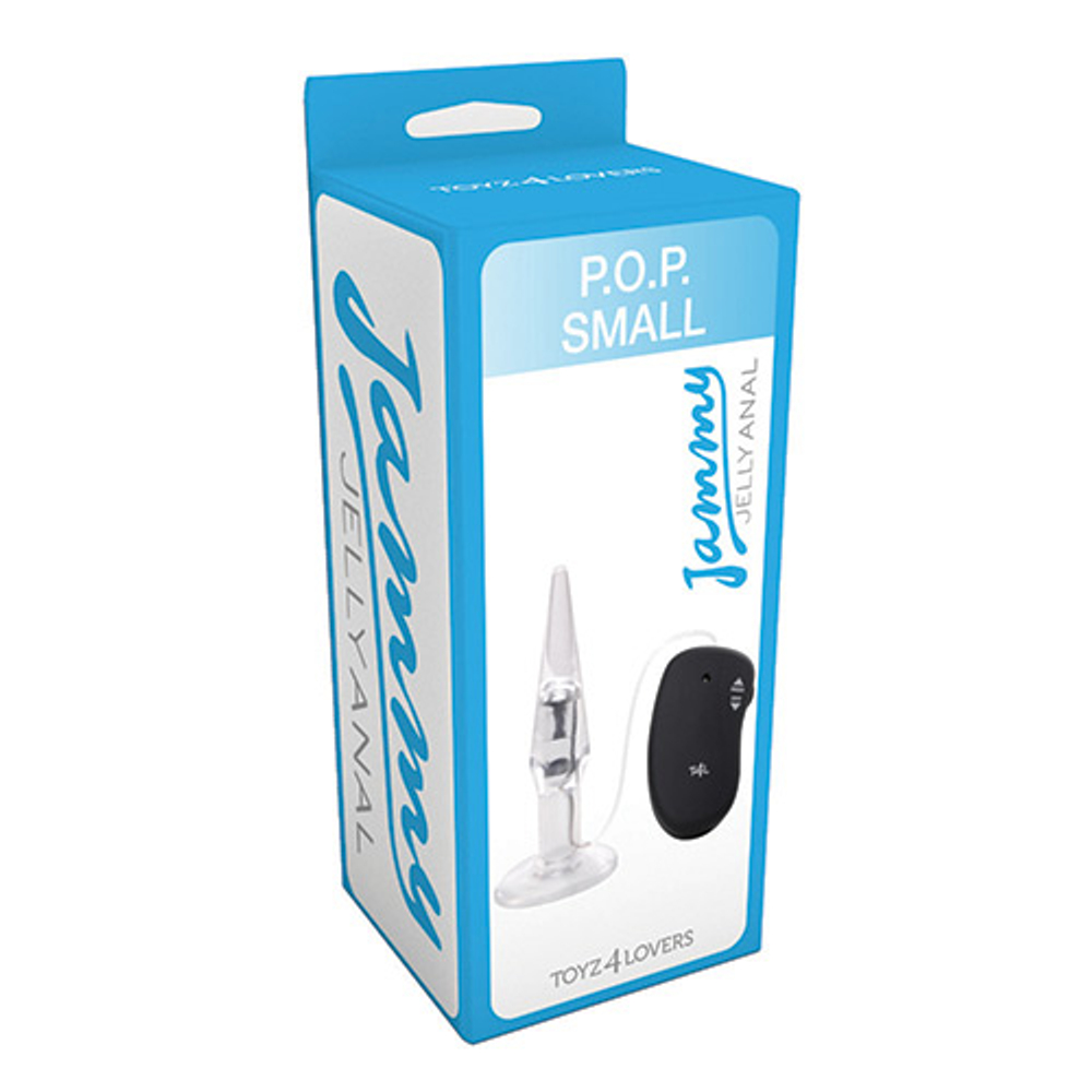 Прозрачная анальная пробка с вибрацией VIBRATING PLUG JAMMY JELLY ANAL POINT OF PLEASURE SMALL - 13,5 см. (Цвет: прозрачный)