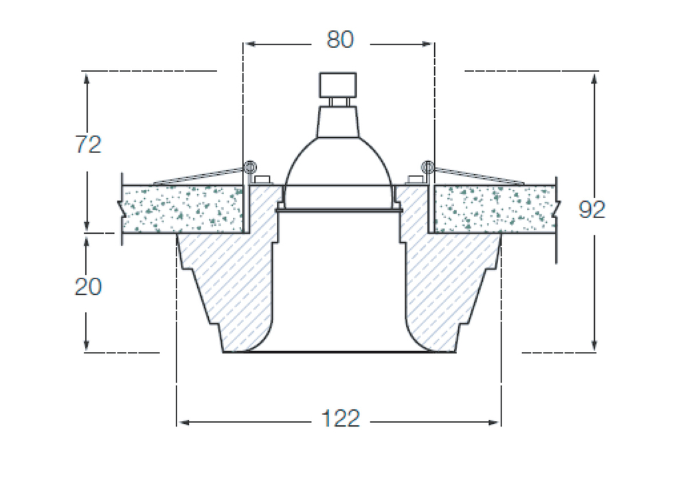 Светильник встраиваемый гипсовый  под сменную лампу