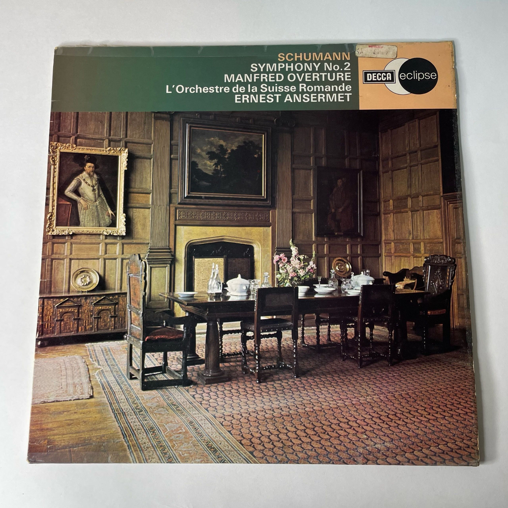 Винтажная виниловая пластинка LP Schumann Шуман, L'Orchestre De La Suisse Romande, Ernest Ansermet, Symphony No. 2, Manfred Overture (Англия 1974)