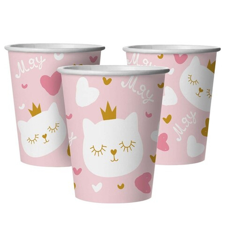 Стаканы бумажные «Котенок принцесса», 250 мл, 6 шт