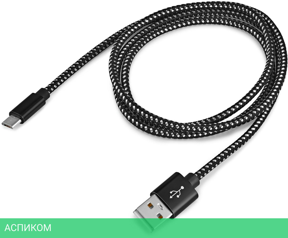 Кабель Buro Braided BHP RET MICUSB-BR 1м черный
