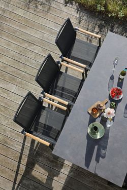 Lyon 280, стол антрацит/серый, алюминий/спеченный камень