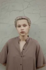 Платье-рубашка FOS Вискоза Кофейная