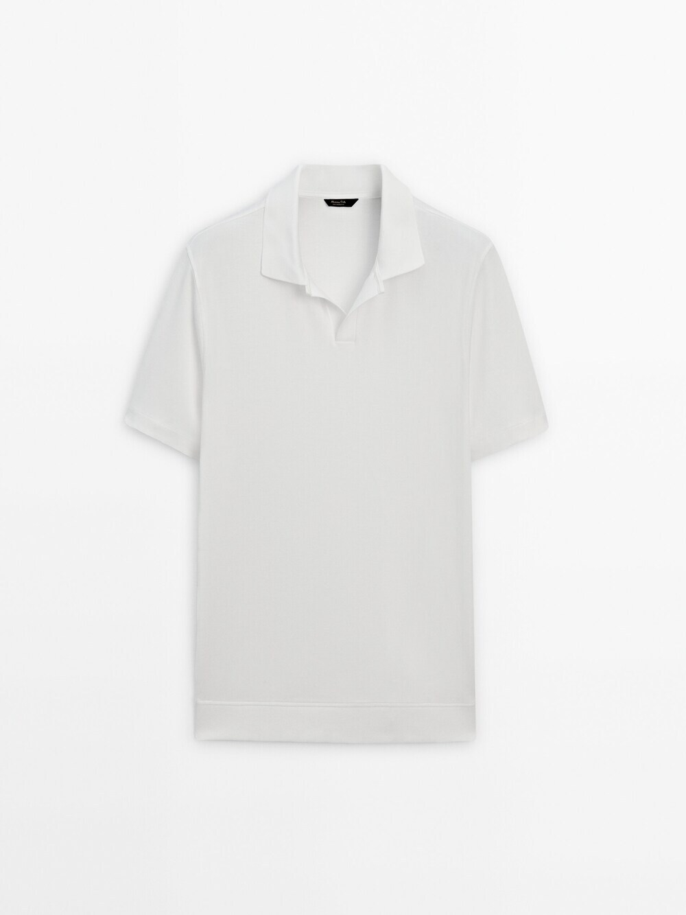 Massimo Dutti Поло из хлопка с короткими рукавами, белый