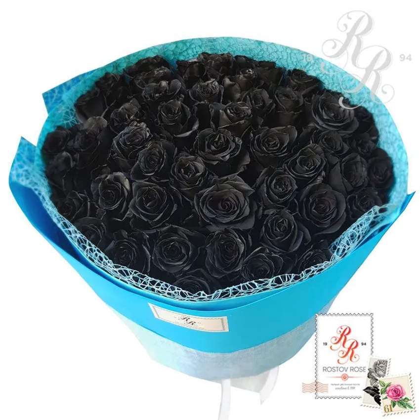 Букет 15 черных роз