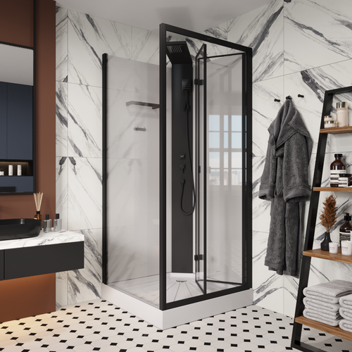 Кабина BELLA901B душевая без крыши Ceruttispa (90x90x215-225)