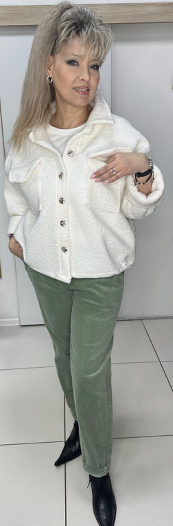 Белый буклированный итальянский жакет