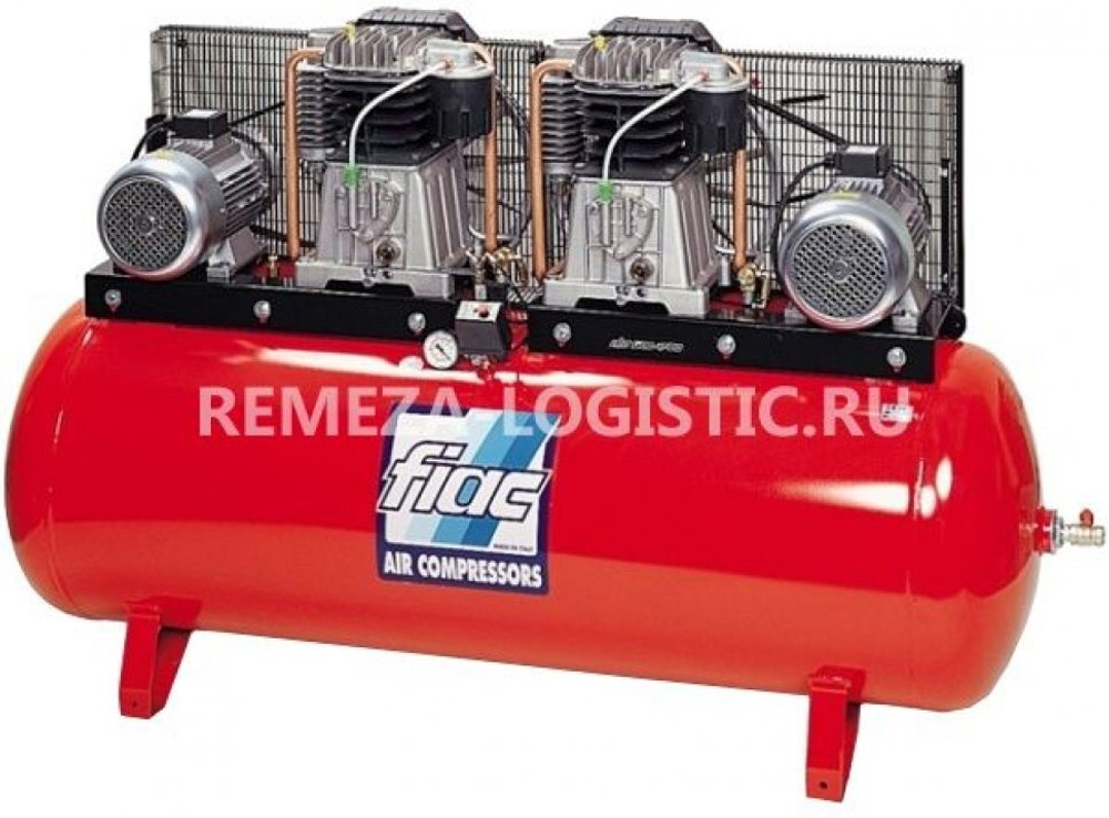 Компрессор поршневой тандемный серии FIAC 500.AB678ТБ REMEZA (Белоруссия): 1300 л/мин., 10 бар, ресивер 500 л., 4,0+4,0 кВт, 380В, габариты без упак. 2050х610х1250 мм, 310 кг.