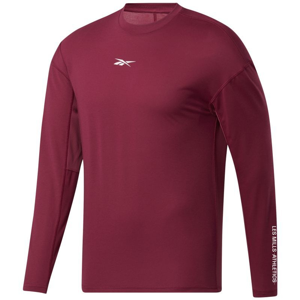 Мужская теннисная футболка теннисная Reebok Les Millis LS Tee M - punch berry