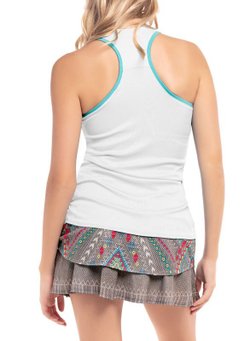 Женский топ теннисный Lucky in Love Desert Vibes Love Wins Tank w/Bra - белый