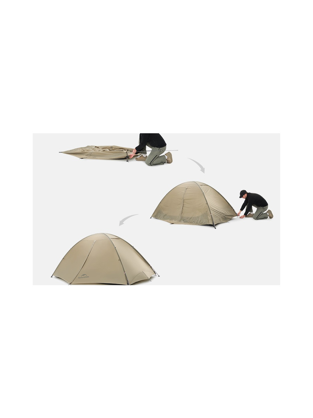 Палатка Naturehike Jiling PRO 1-местная, алюминиевый каркас, сверхлегкая, светло-коричневая
