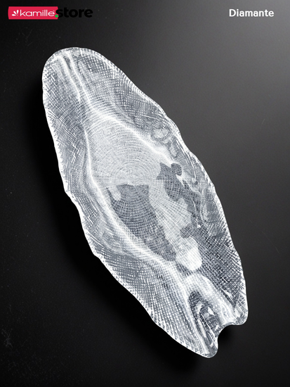 Блюдо фигурное овальное 42 см. из стекла Diamante