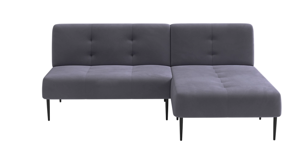 Monaco диван-кровать с шезлонгом, без подлокотников, бархат серый 27