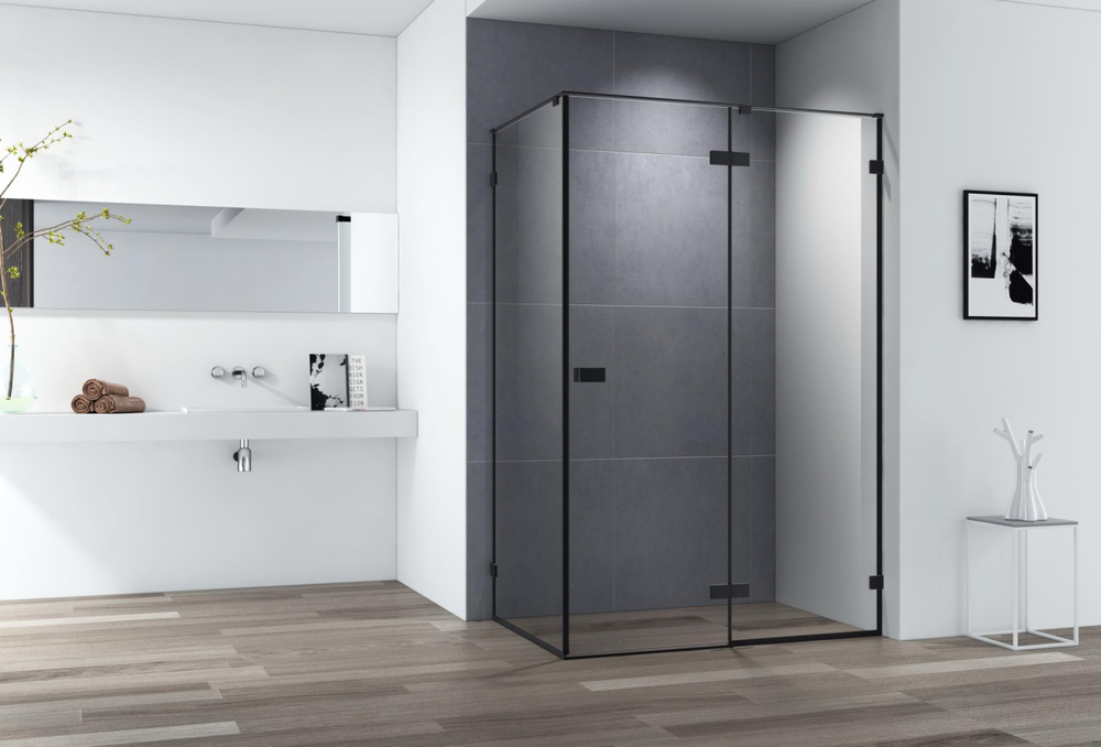 Душевой уголок Cezares BELLAGIO-AH-1-120/100-C-NERO, 120х100х197, профиль черный, прозрачное стекло