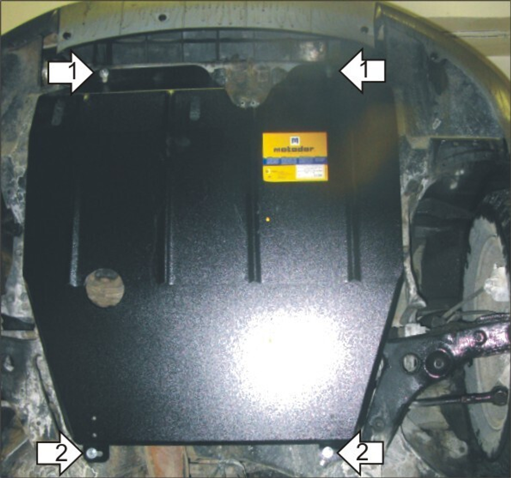 Защита картера двигателя, КПП (2 мм, сталь) для Mitsubishi Outlander I 2003-2006 Motodor.01309
