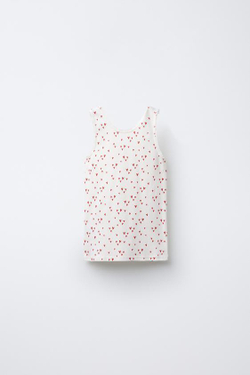 ZARA НАБОР ИЗ 2 ФУТБОЛОК С ПРИНТОМ «СЕРДЦА», ЭКРЮ