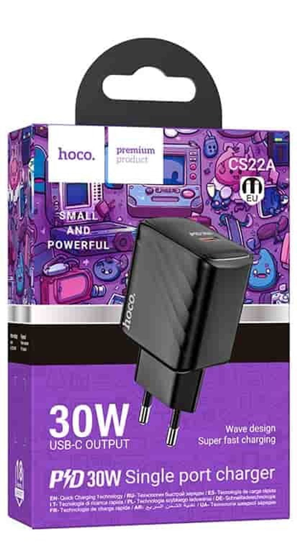 Сетевой адаптер питания HOCO CS22A PD 30W (черный)