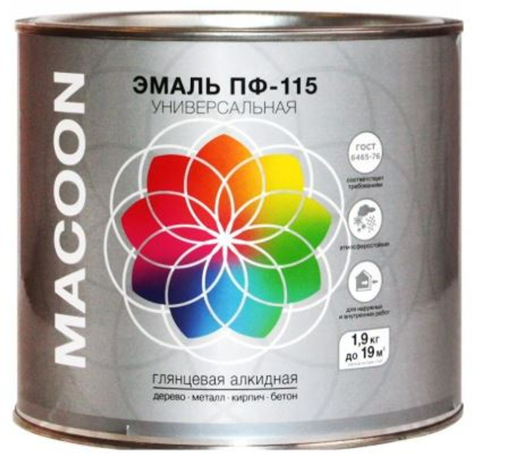 Эмаль ПФ-115 алкидная глянцевая синяя 1,9кг MACOON