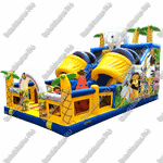 Коммерческий надувной батут "Слоник со скалодромом 2"