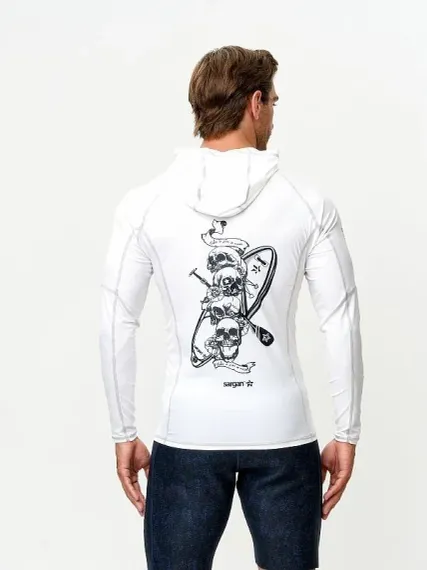 Футболка рашгард лонгслив Sargan Скелетон-Сап Худи UPF 50+ белый