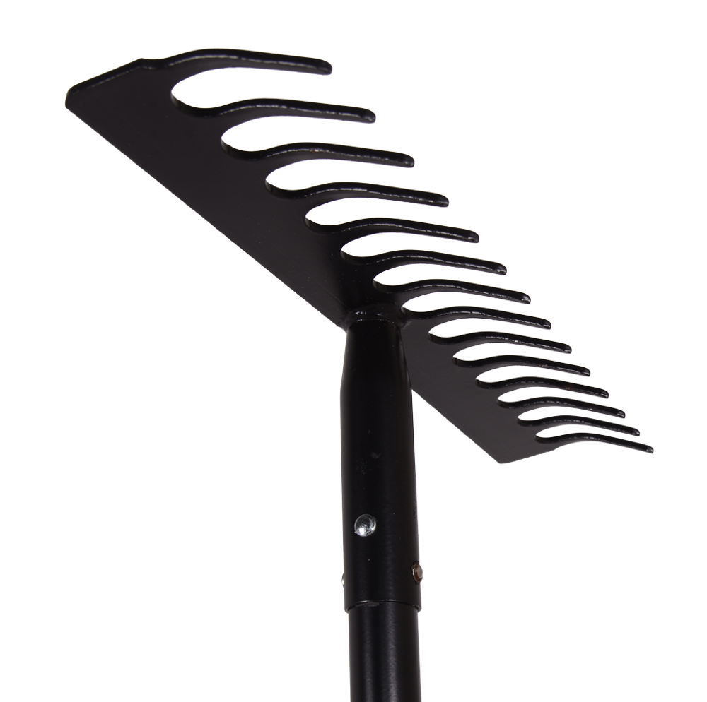 Грабли прямые Вихрь 14 зубьев, сталь, с металлическим черенком