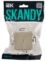 SKANDY Выключатель 1-клавишный проходной с индикацией 10А SK-V08B бежевый IEK