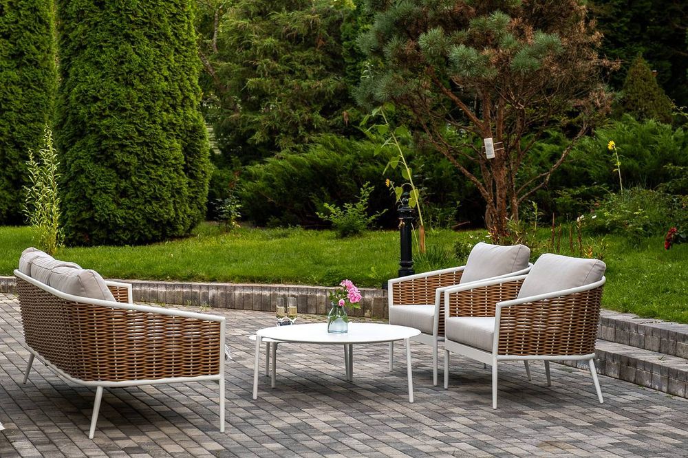 "Тоскана" лаунж-зона из искусственного ротанга, цвет соломенный