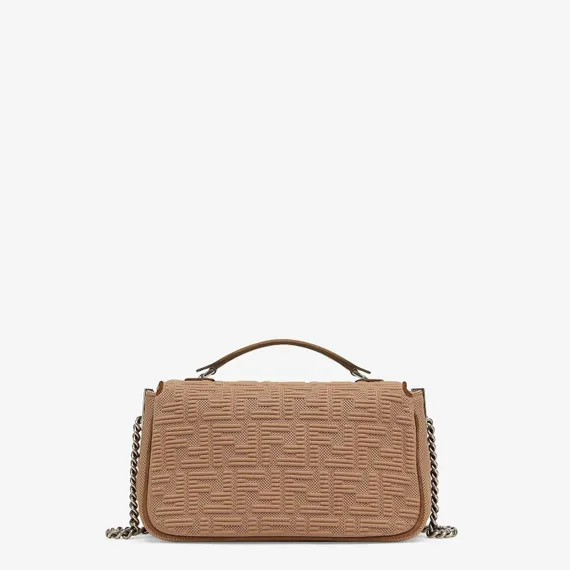 Сумка Fendi Baguette из ткани с логотипом Ff бежевый