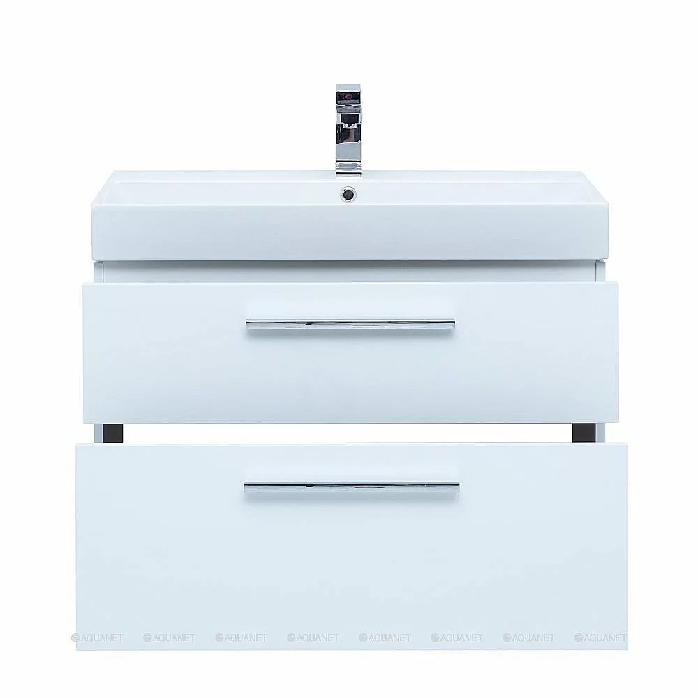 Тумба с раковиной Aquanet Nova 249920 85 белый глянец