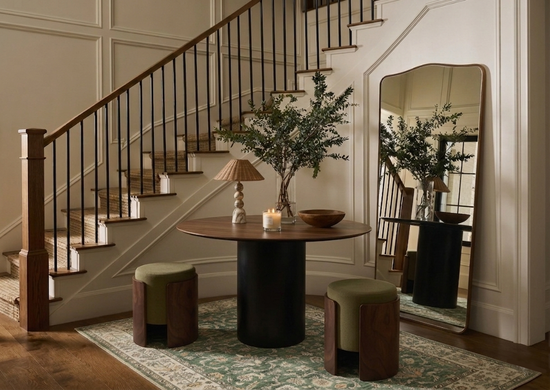 Стол обеденный Type D 120 см основание D 43 см (орех/черный)