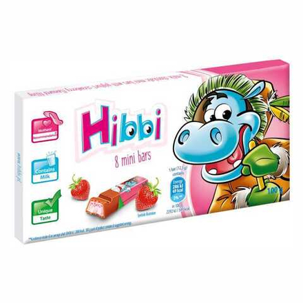 Hibbi молочный шоколад с йогуртово-клубничной начинкой 100г