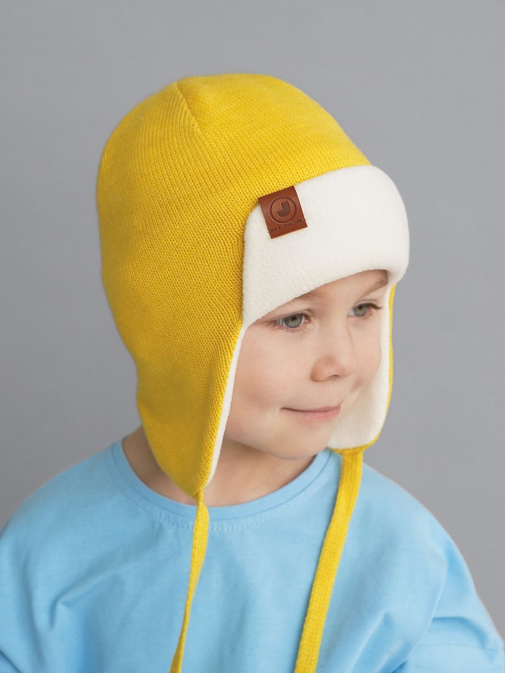 Шапка весенняя/осенняя вязаная (Горчица) ТОКИ*