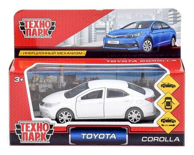 Модель ин. мет. "Toyota Corolla" 12см. открыв.двери, белый, коробка COROLLA-WT (Технопарк)