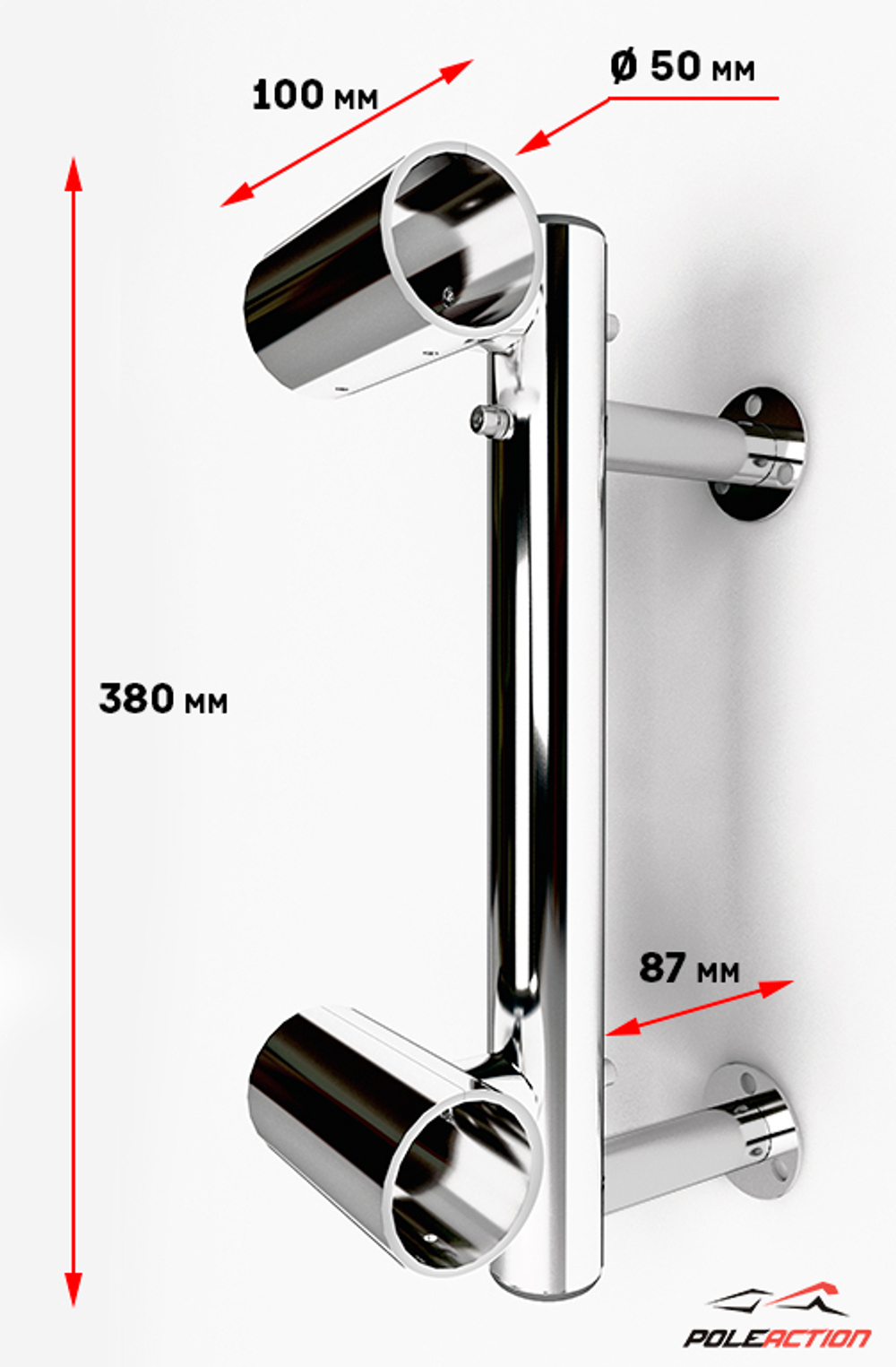 Модель №22 - кронштейн балетного станка двухуровневого "Элегант"(нержавеющая сталь)