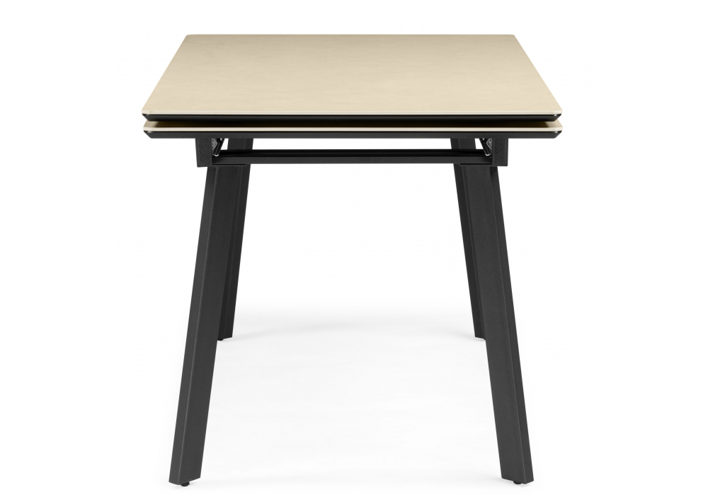 Керамический стол Woodville Норман 140(200)х80 okara light yellow, черный