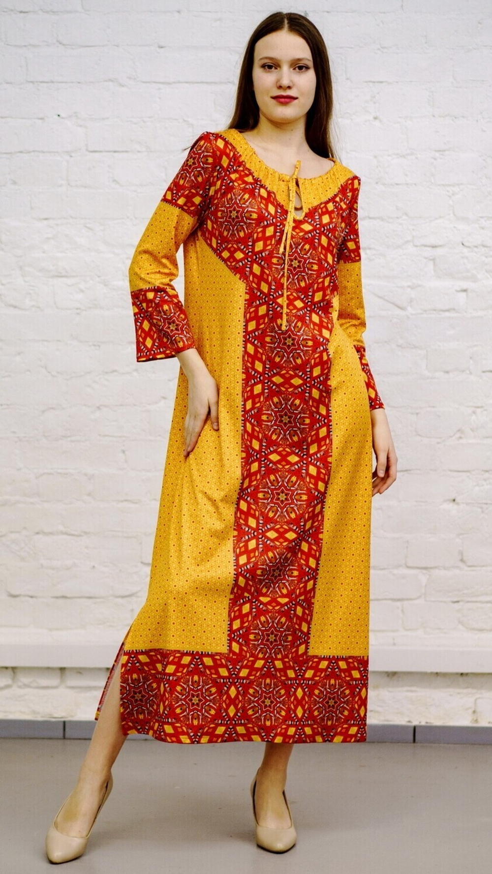 Платье "Расписная прялка", по мотивам росписи стариной русской прялки