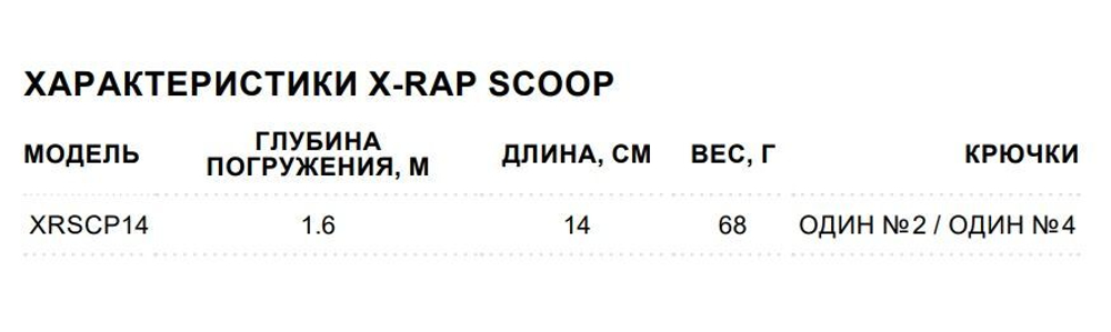 Воблер X-Rap Scoop 14, 14см, 68гр