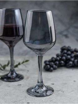 Набор бокалов для вина, 450 мл, 6 шт. серые