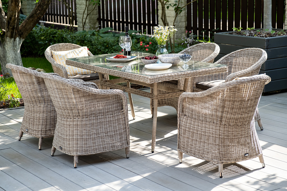 "Равенна" плетеное кресло из искусственного ротанга, цвет бежевый