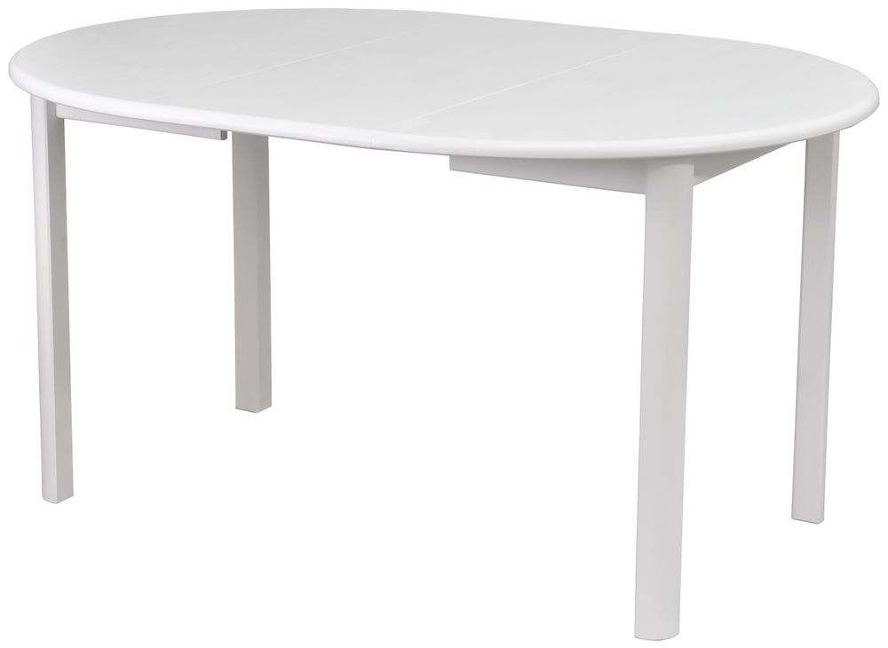 Стол обеденный раскладной 100 см Вестфалия, круглый деревянный стол из массива сосны, белый