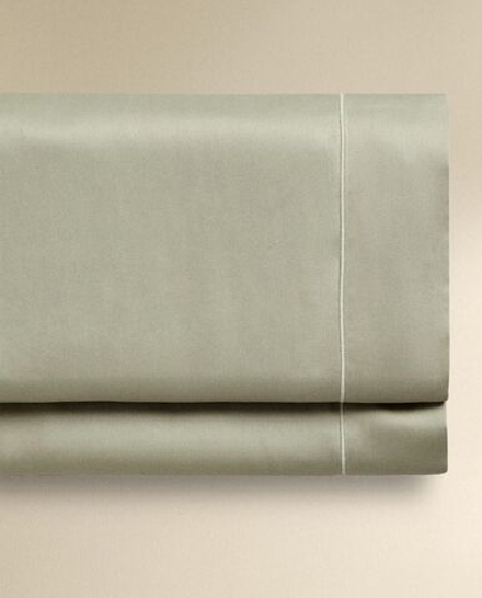 Zara Home - Простыня из сатина с подолом (300 нитей), зеленый, 240x280 см