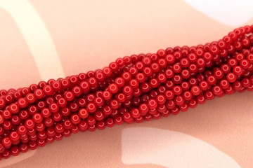 Перламутр бусины красные 2,5 мм нить 39 см