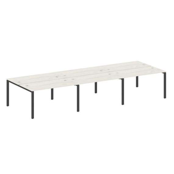 Metal System Рабочая станция на 6 мест на П-образном м/к БП.СМ-6.3 Дуб Наварра/Металл Антрацит 4200*