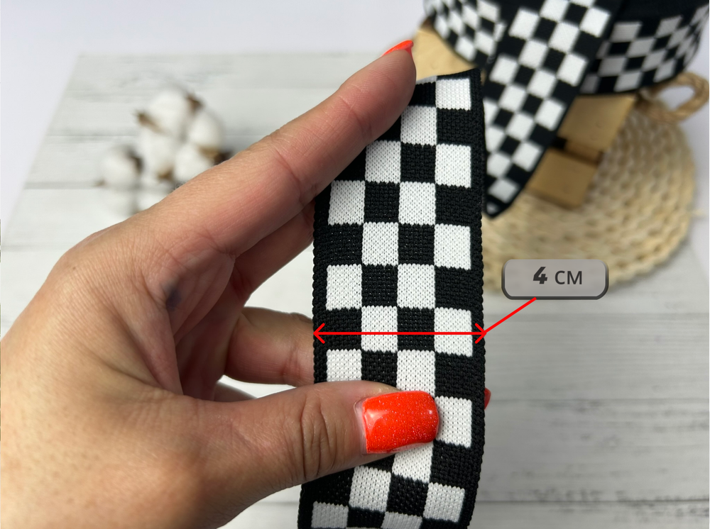 Лампас ТРИКОТАЖН. шахматка 4см