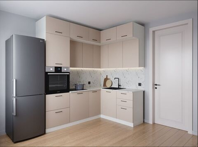 Кухонный гарнитур угловой Шампань 2200х1700 (38мм)