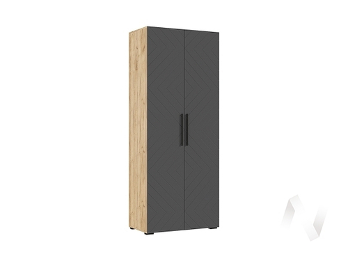 Шкаф 2-х ств (900) Спальня Флэш (дуб крафт/браш графит)