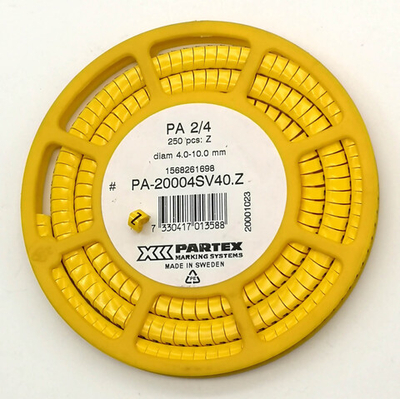 Маркер кабельный сеч.4-10мм PA 2/4 Weidmuller PARTEX РА-20004SV40.Z 1568261698 (250 шт.)