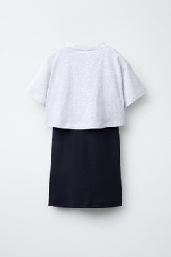 ZARA КОМБИНИРОВАННОЕ ПЛАТЬЕ В РУБЧИК, МЕЛАНЖ