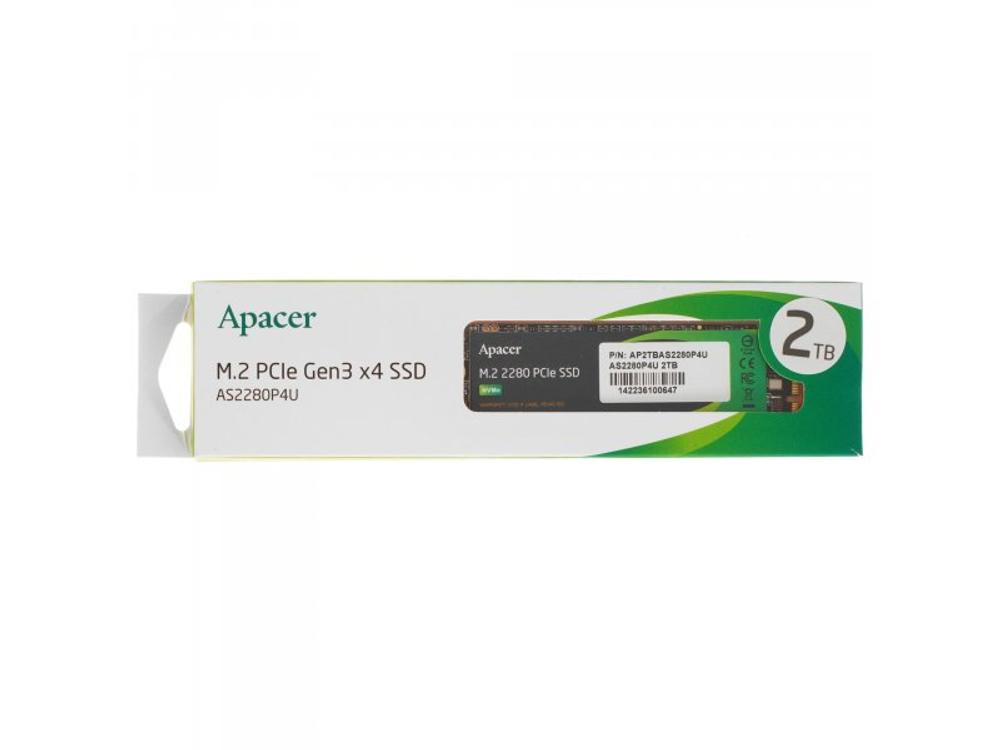SSD накопитель Apacer AS2280P4U 2ТБ, M.2 2280, PCIe 3.0 x4, NVMe [AP2TBAS2280P4U-1]