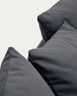 Nora Диван 4-х местный со съемным чехлом серо-антрацитовый из льна и хлопка